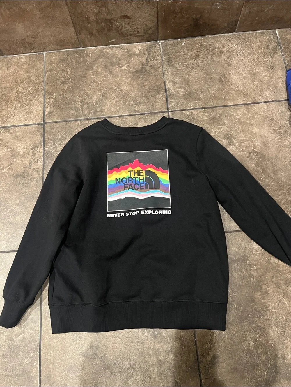 The North Face Men's Black Crewneck Sweatshirt with White Logo